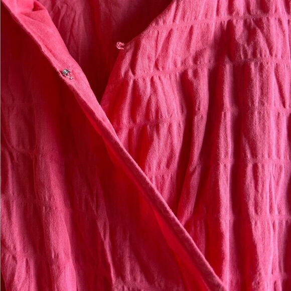 A New Day Women's Pink Coral Ruffle Short Sleeve MIDI Dress Size Medium - Picture 8 of 13